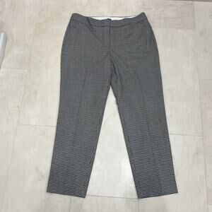 EUC Talbots Sz 12 Wool Ankle Pants Slacks Trousers Wool Houndstooth Black White
